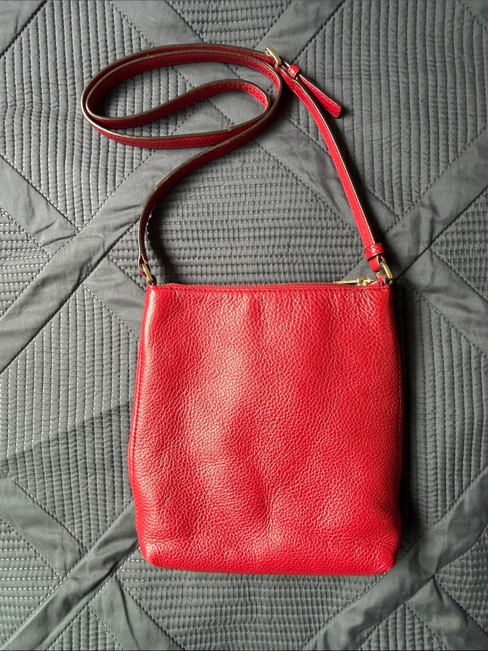 Michael Kors Red Leather Tassel Drawstring Crossbody - Picture 2 of 15